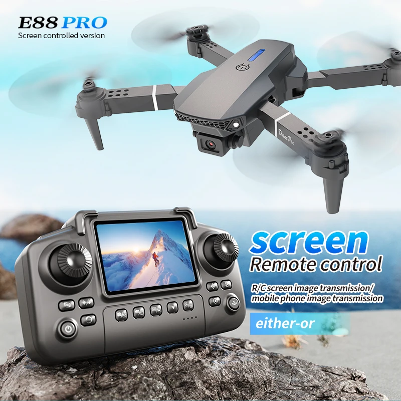Kids Toys Drone - Dron profesional E88 PRO con pantalla