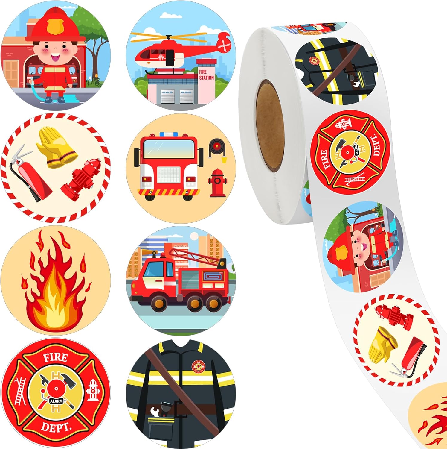 Kids Toys Names - 500 pegatinas de policía y bombero