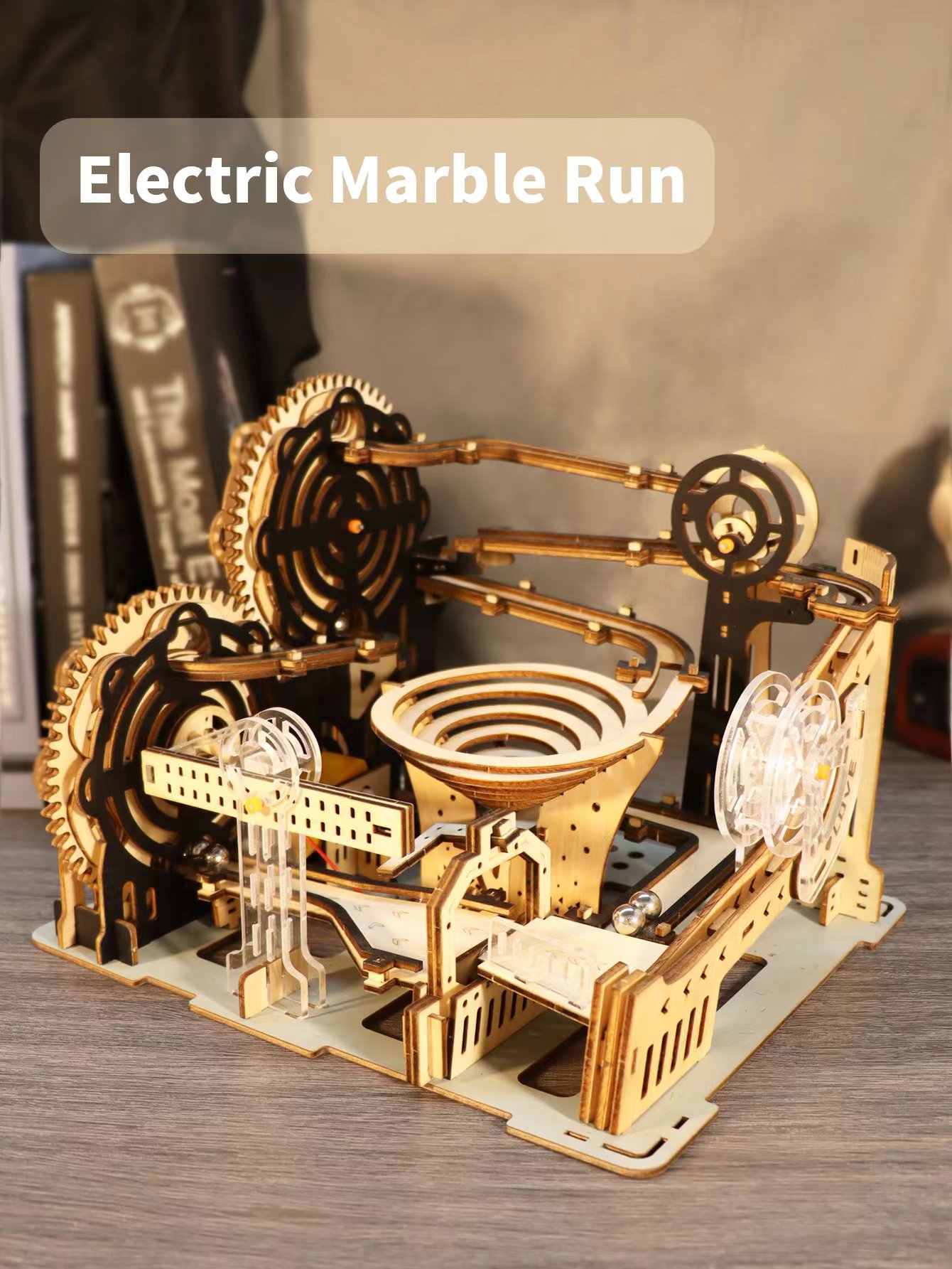 Marble Run Set - Rompecabezas eléctricos de madera 3D, Kits