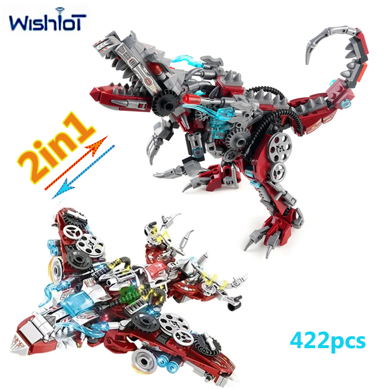Dinosaur Figurine Set - Bloques de Construcción 2 en 1,