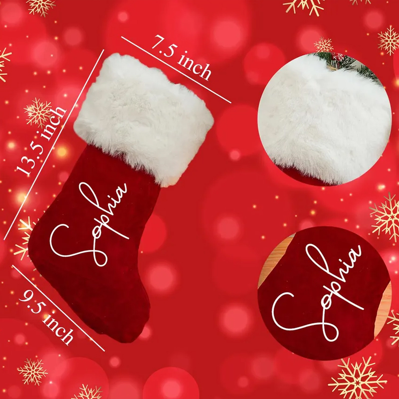 Medias navideñas de felpa roja - Kids Toys Names reseña y precio