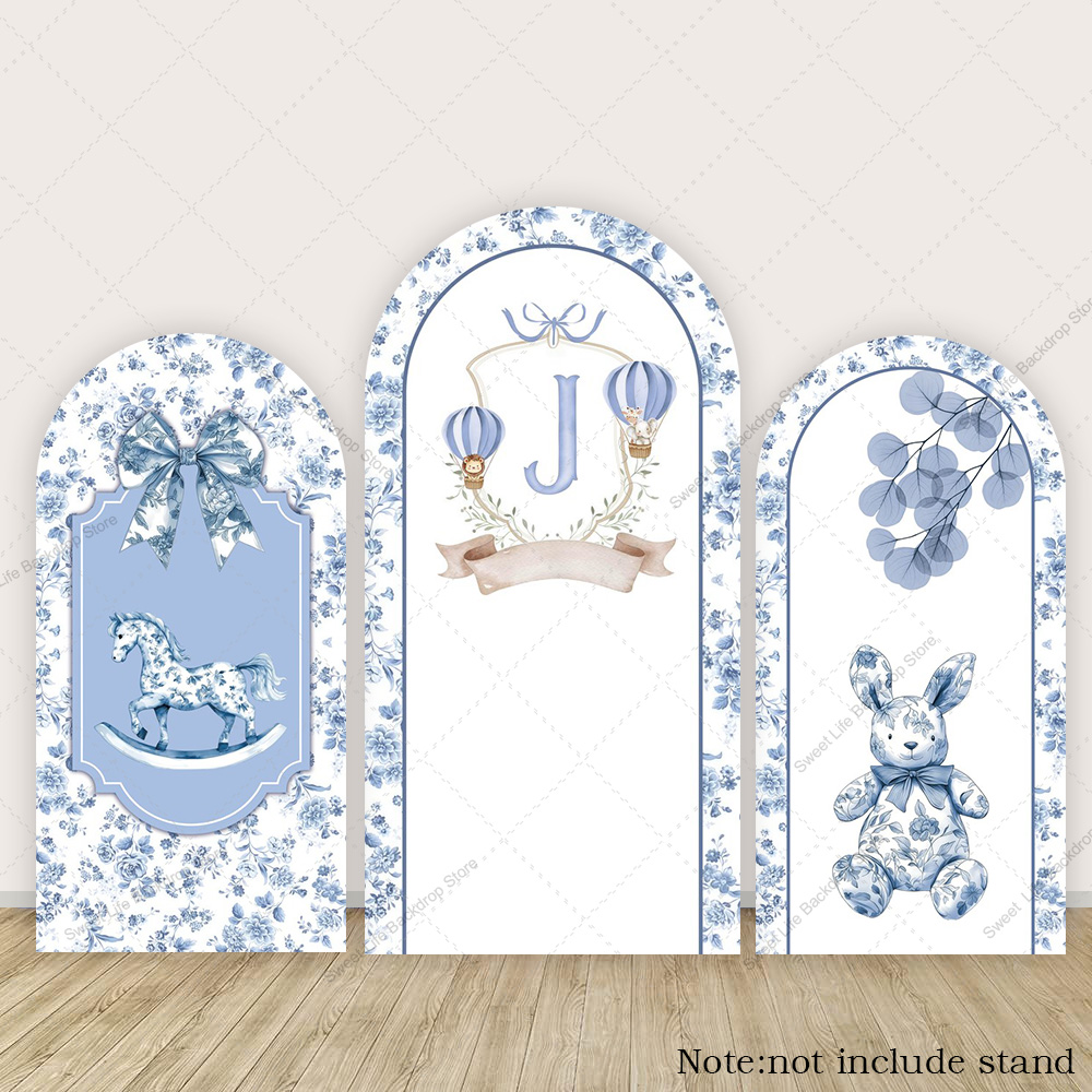 Fondo de arco floral azul y ve - Kids Toys Names reseña y precio
