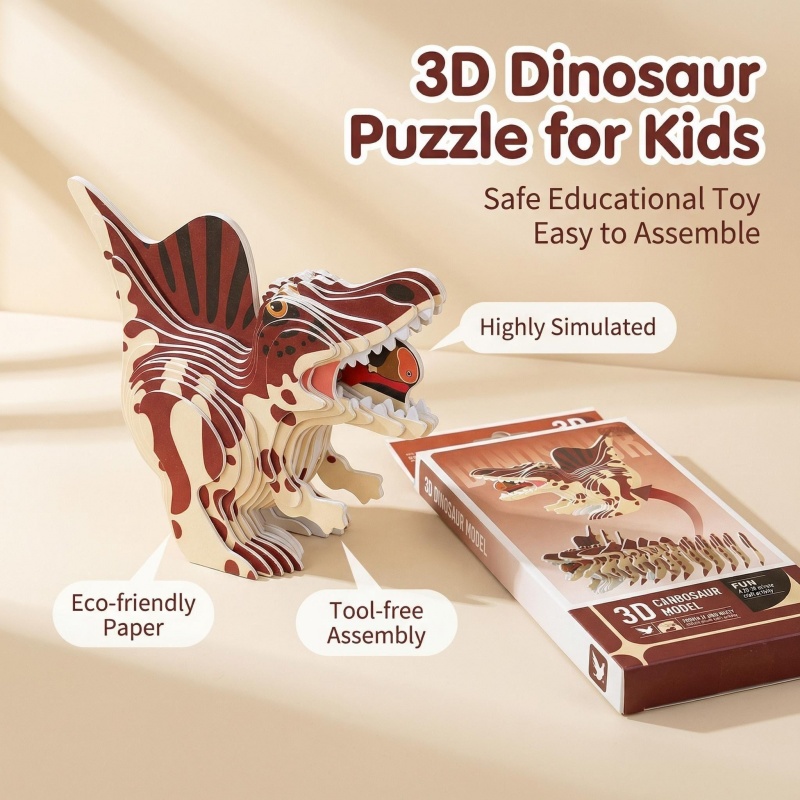 Juego de 4 Rompecabezas 3D de  - Dinosaur Figurine Set reseña y precio